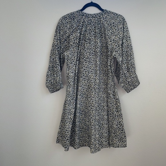 Apiece Apart Black beige Cobano floral organic cotton mini dress S NWT - Picture 8 of 9